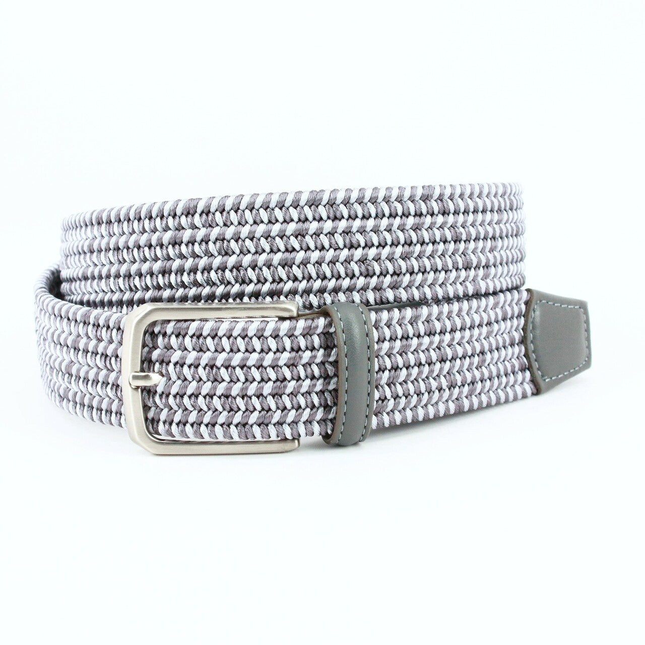 Torino Belts Italian Woven Elastic Belt in Grey