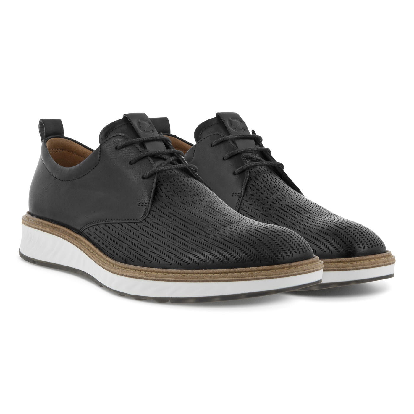 ECCO ST.1 Perforated Toe Shoe in Black