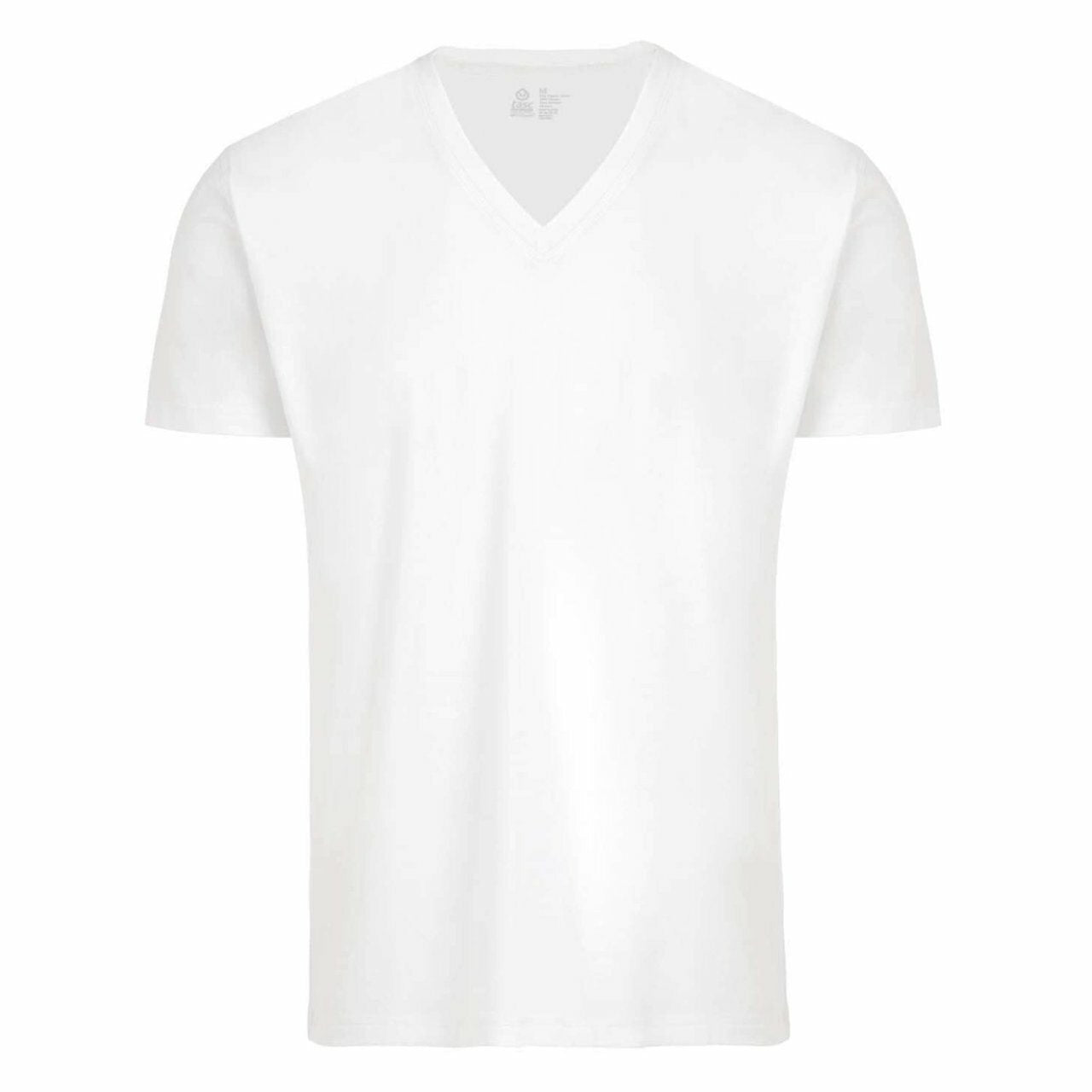 TASC Mens Bam-Bare Deep V-Neck Undershirt in White