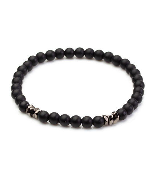 Pacific Silk Bracelet in Round Black Onyx