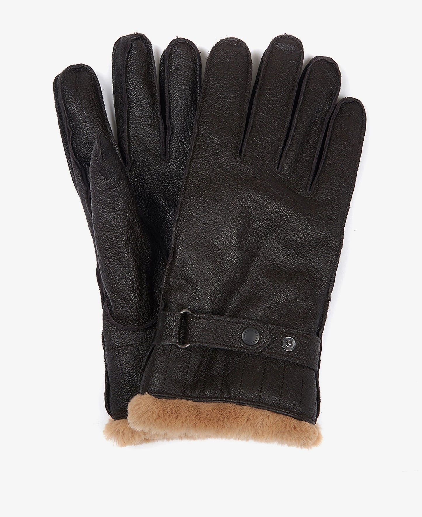 Barbour Mens Leather Utility Gloves in Brown