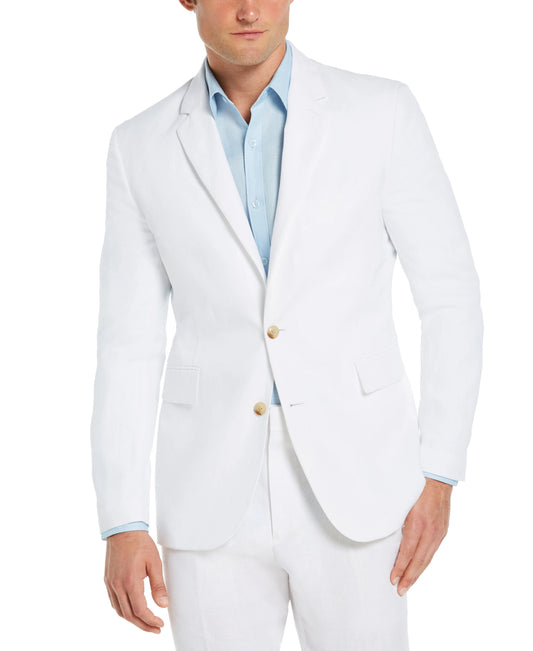 ENZO 2 Piece Linen Suit in White