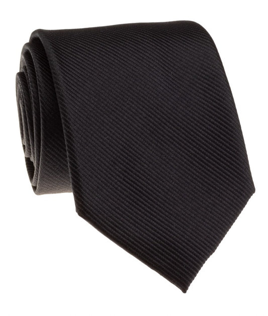 Pacific Silk 100% Silk Necktie in Black File Pattern
