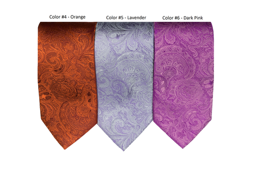 Jon Randall Tonal Paisley Silk Wedding Tie in Orange-Regular Length