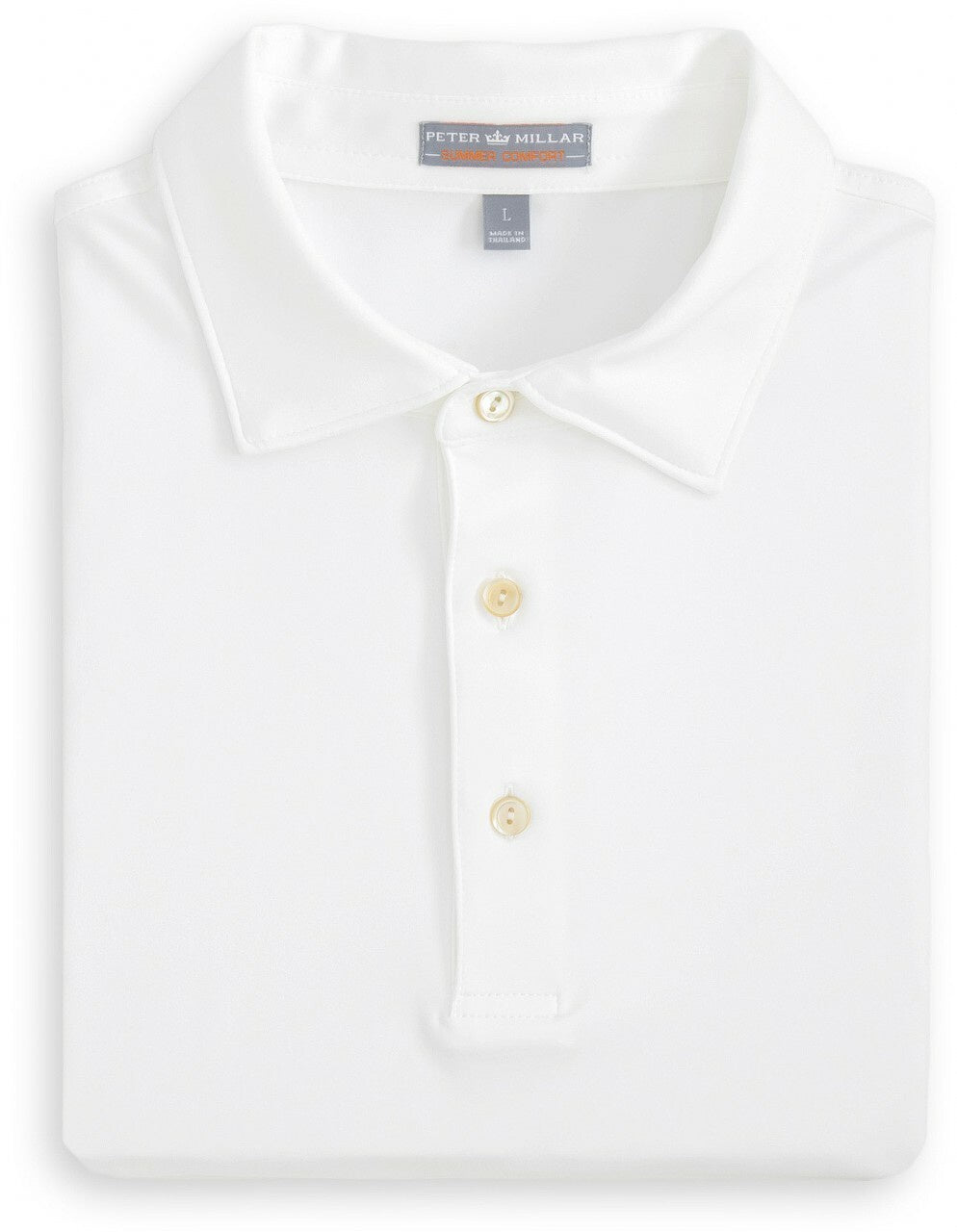 Peter Millar Solid Stretch Jersey Polo with Sean Collar in White