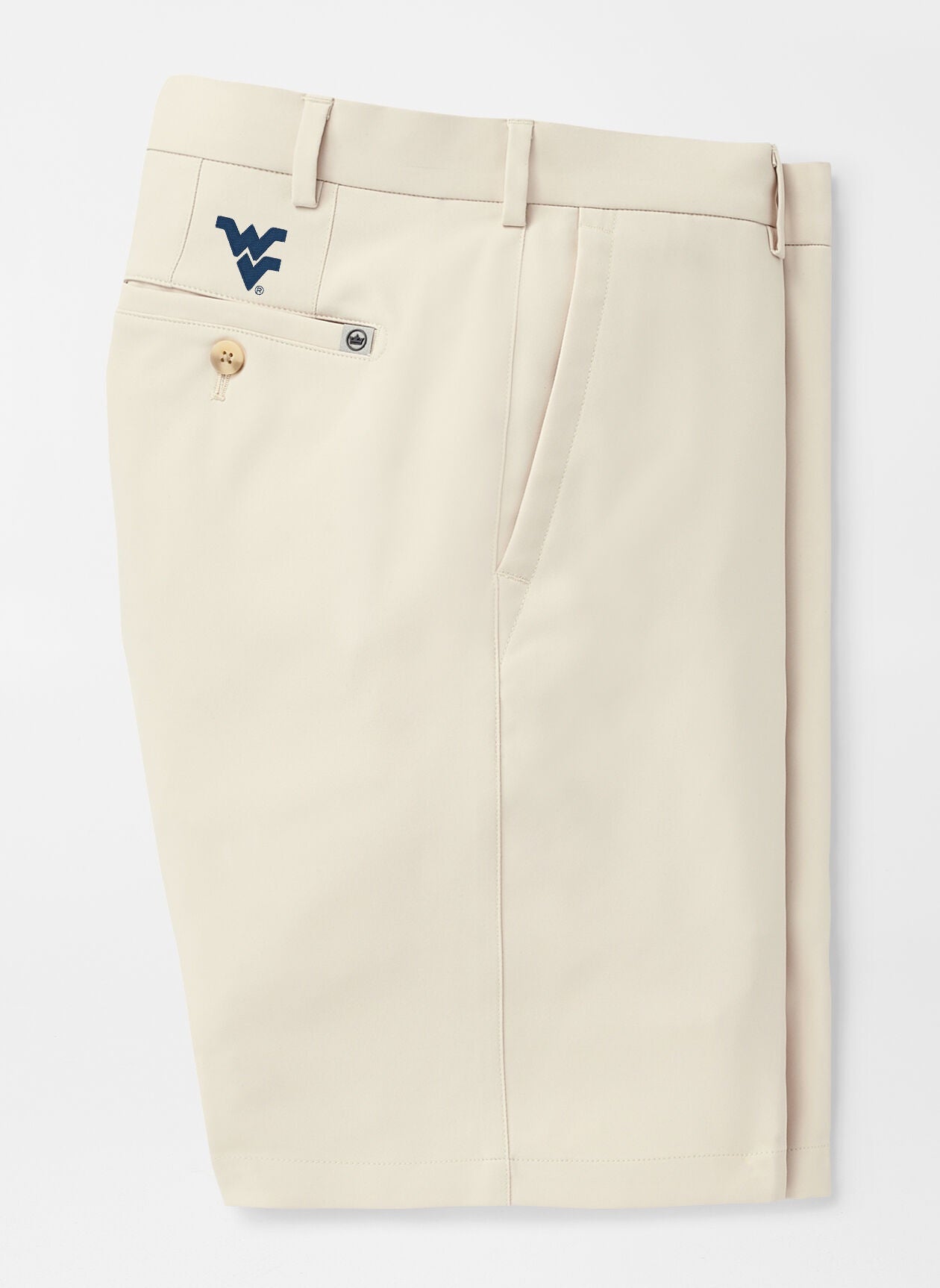 WVU Peter Millar Salem High Drape Performance Short in Stone