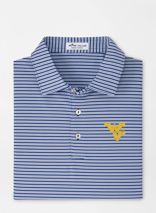 WVU Peter Millar Heritage Performance Polo in Sport Navy