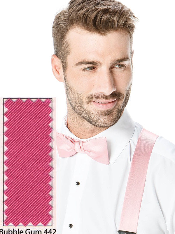 Larr Brio Hand Knotted Bow Tie and Suspender Set in Bubblegum Pink
