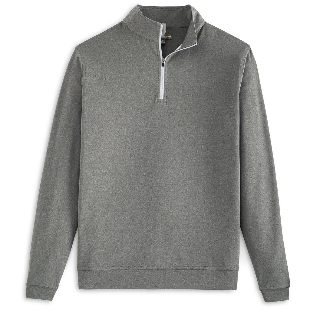 Peter Millar Melange Perth Performance Quarter Zip in Smoke