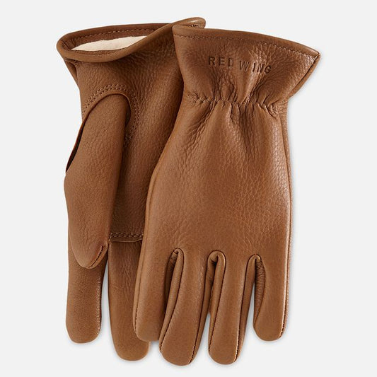 Red Wing Lined Buckskin Leather Gloves in Nutmeg