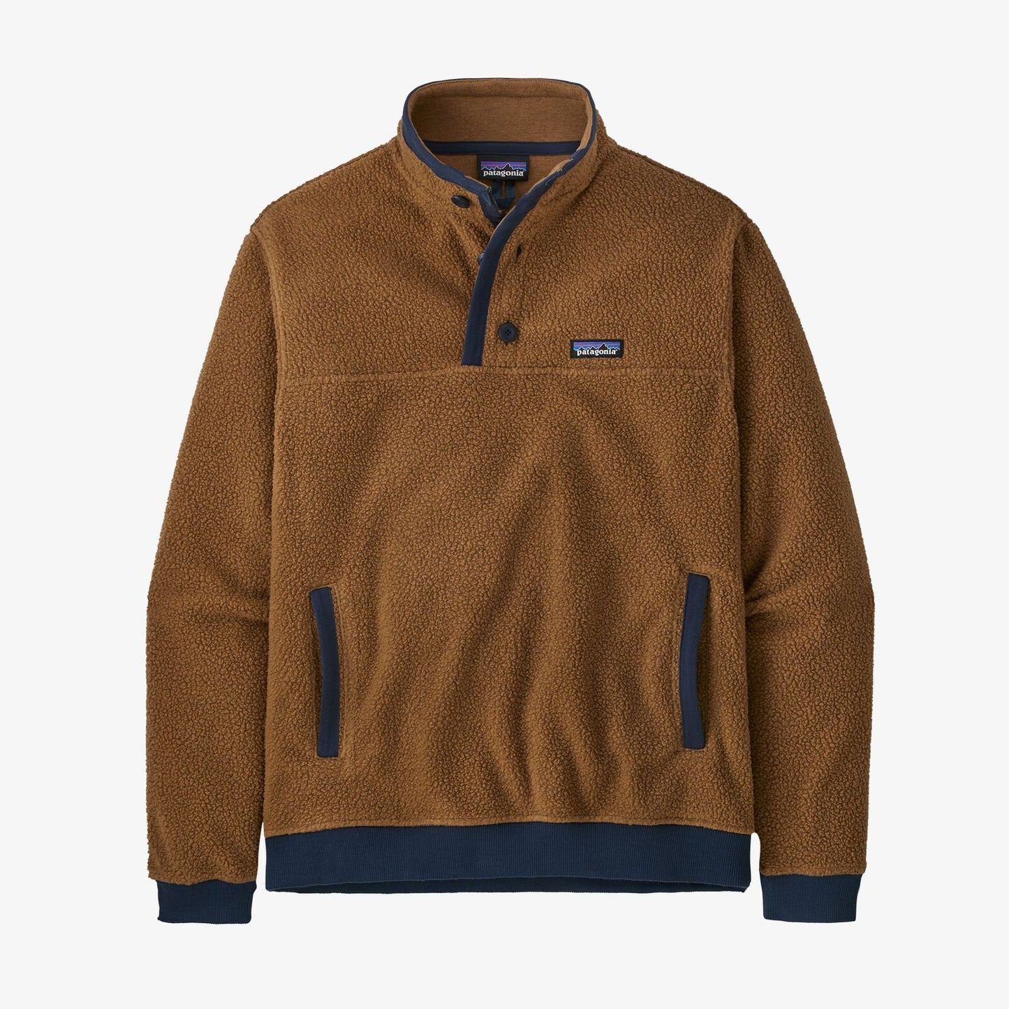 Patagonia Mens Shearling Button Pullover In Bear Brown