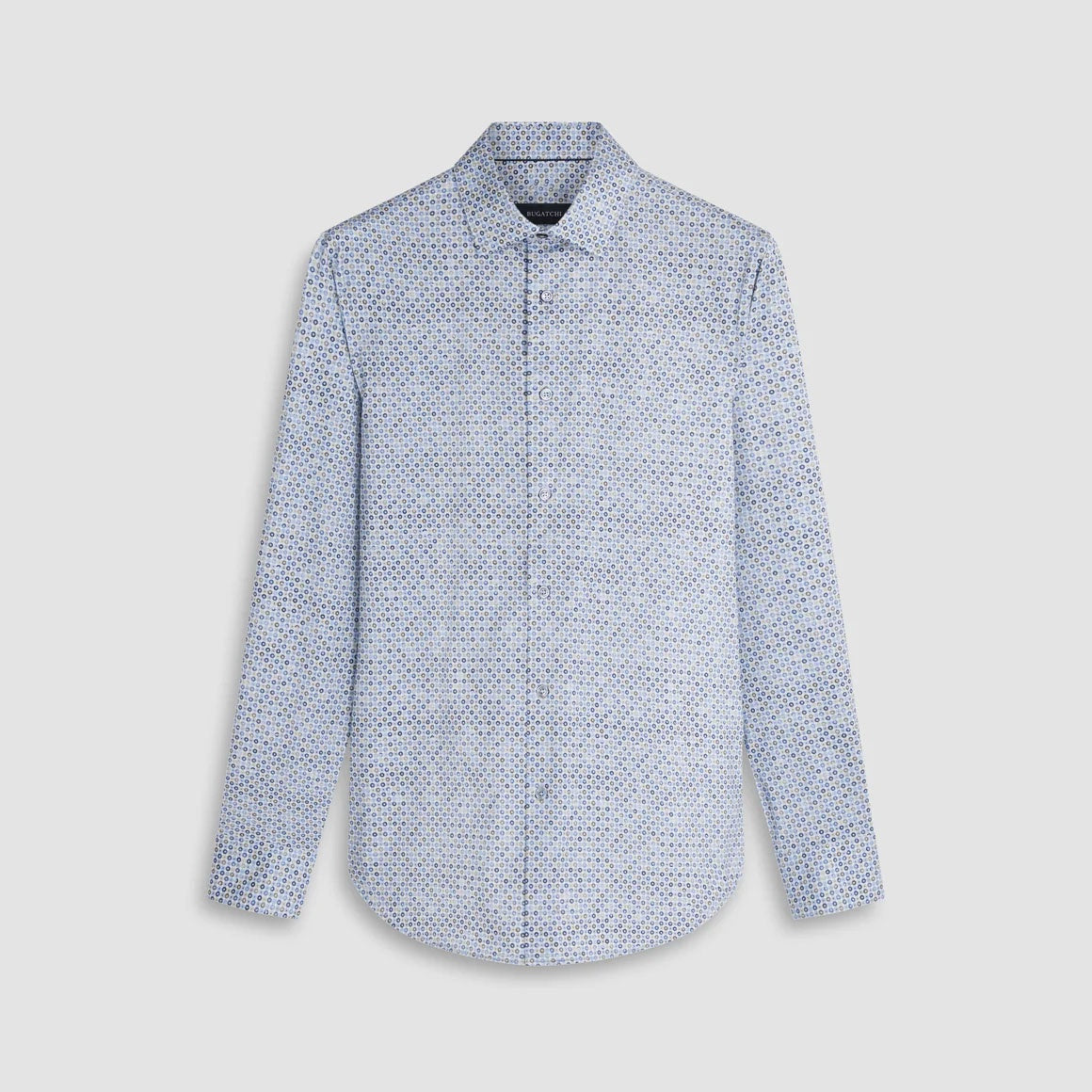 Bugatchi James Abstract OoohCotton Sport Shirt in Air Blue