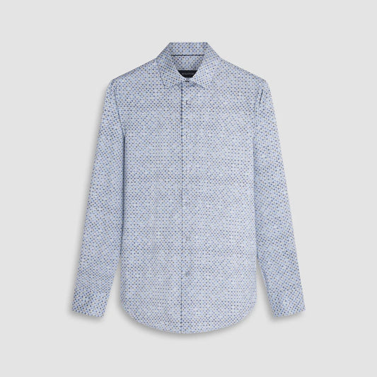 Bugatchi James Abstract OoohCotton Sport Shirt in Air Blue