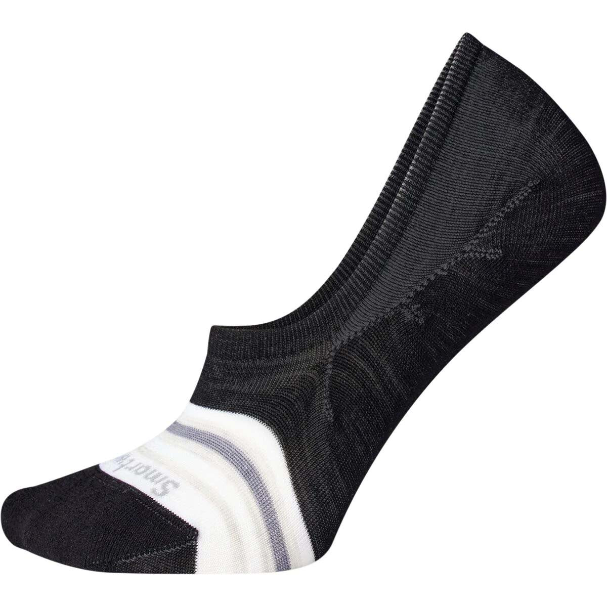 Womens Smartwool Everyday Striped Zero Cushion No Show Socks in Black