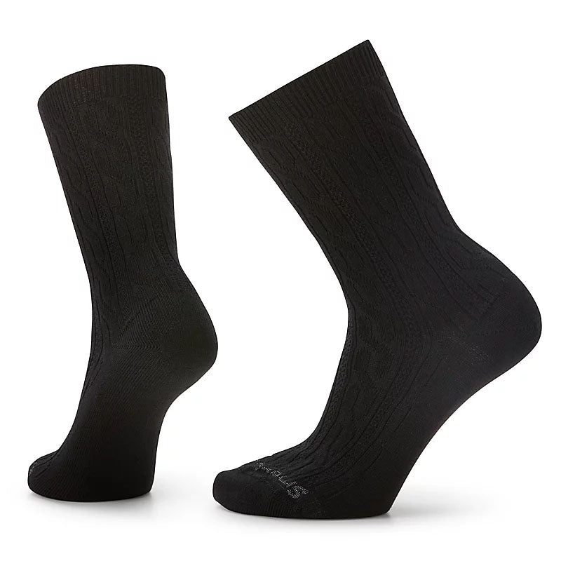 Womens Smartwool  Everyday Cable Crew Socks in Black