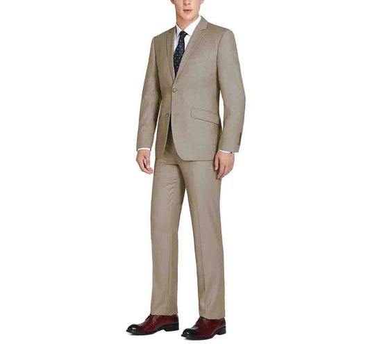 Renoir Slim Fit 2 Button Suit in Taupe