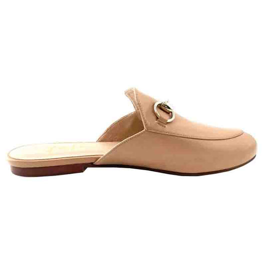 Womens French Sole Cape Slide Leather Shoe in Tan
