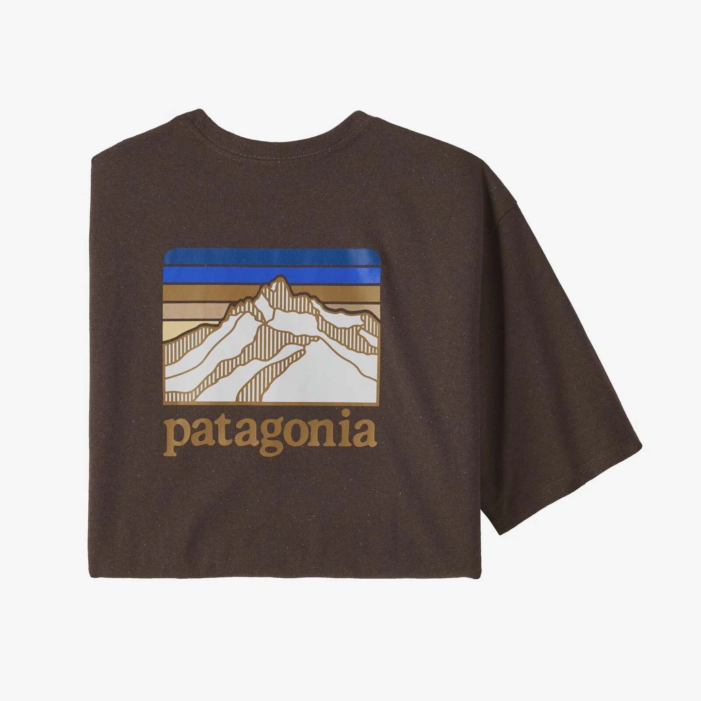Patagonia Mens Line Logo Ridge Pocket Responsibili-Tee in Cone Brown