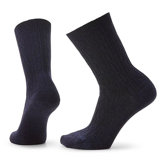 Smartwool Mens Everyday Cable Crew Socks in Deep Navy Heather