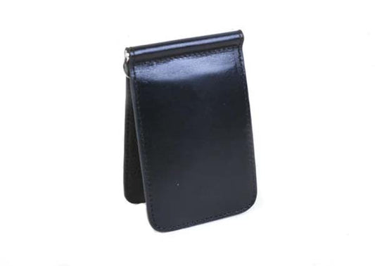 Martin Dingman Edward Glazed Saddle Leather Credit Card Money Clip in Black