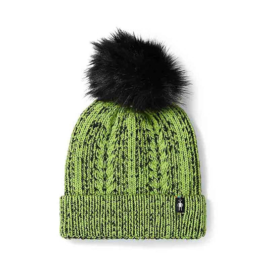 Womens Smartwool Ski Town Hat in Electric Green