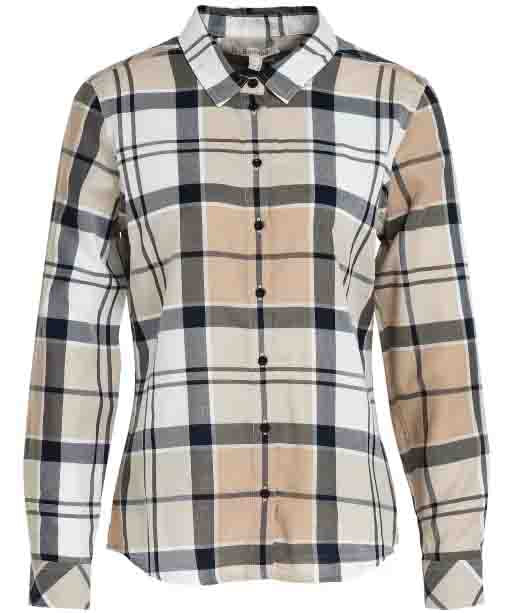Womens Barbour Bredon Button Down Shirt in Fawn Tartan