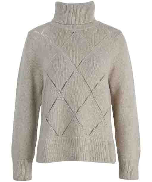 Womens Barbour Laverne Knit Sweater in Light Fawn
