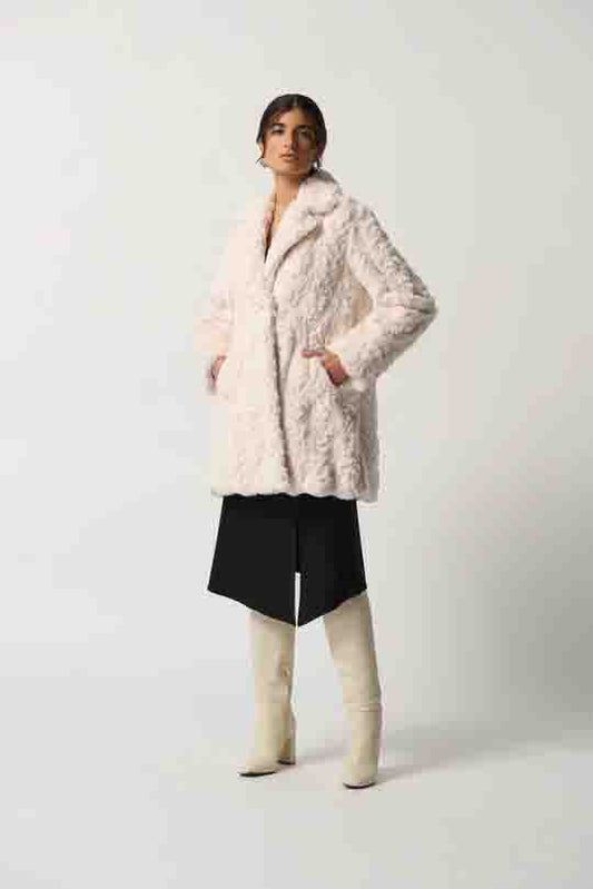 Womens Joseph Ribkoff Faux Fur Coat in Cream