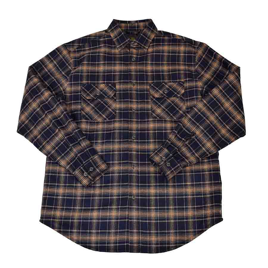 F/X Fusion Point Collar Quilted Sport Shirt in Navy Plaid