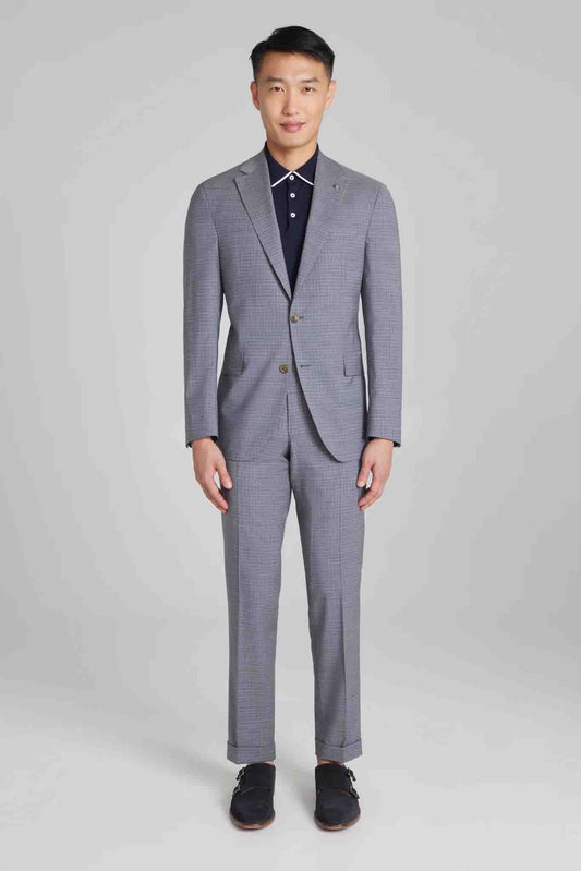 Jack Victor Dean Wool Stretch Suit in Grey Neat