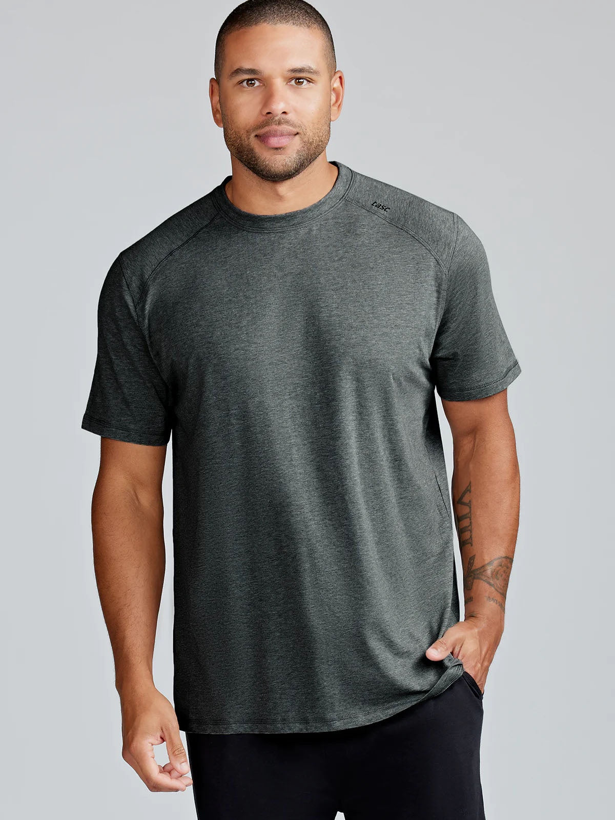 TASC Mens Carrollton Performance Crewneck SS Tee in Iron