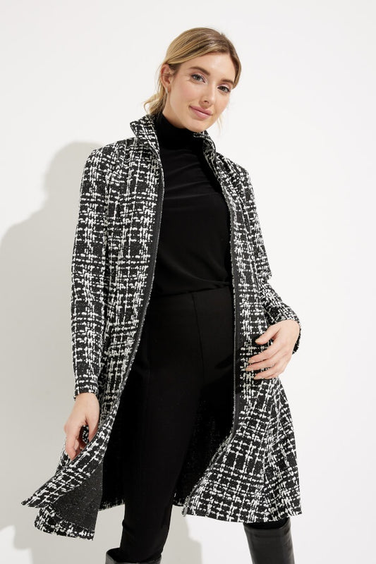 Womens Joseph Ribkoff Flared Checkered Jacket in Black/White
