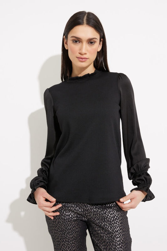 Womens Joseph Ribkoff Ruched Detail Top in Black