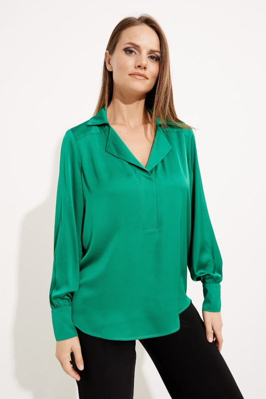 Womens Joseph Ribkoff Silky Pull On Blouse in Kelly Green