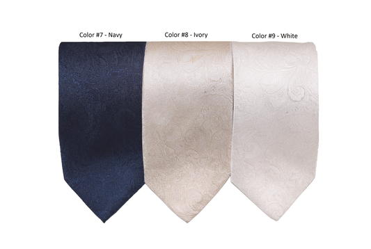 Jon Randall Tonal Paisley Silk Wedding Tie in Navy-Regular Length