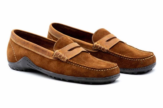 Brown Suede Mens Dress Loafers  Brown African Wedding Shoe