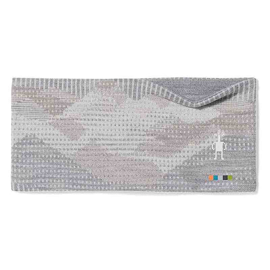 Womens Smartwool Thermal Merino Reversible Headband in Light Grey Mountainscape