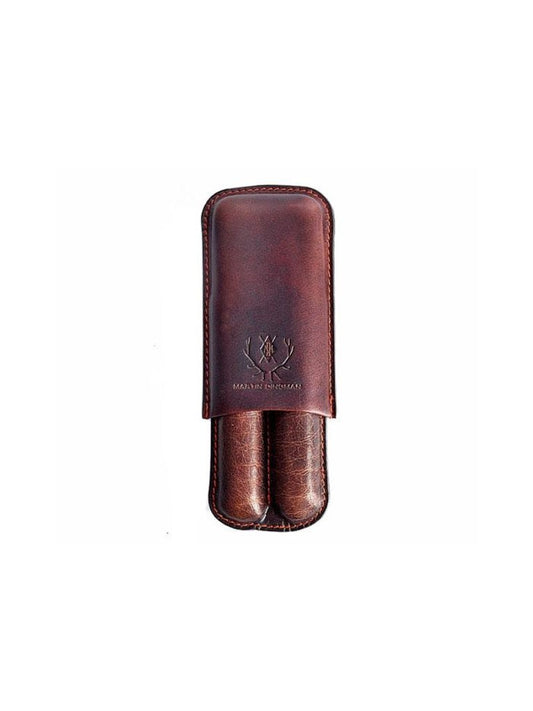 Martin Dingman Havana Vintage Saddle Leather Cigar Case in Russett