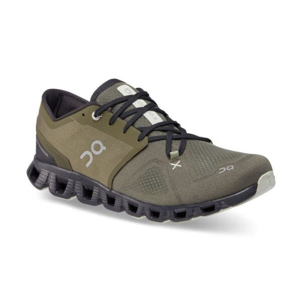 ON Running Mens Cloud X3 Lightweight Shoe in Olive/Reseda