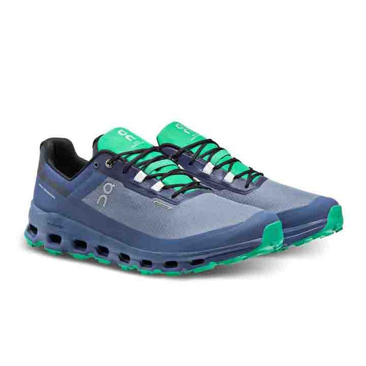 ON Running Mens Cloudvista Waterproof Lightweight Trail Shoe in Metal/Denim