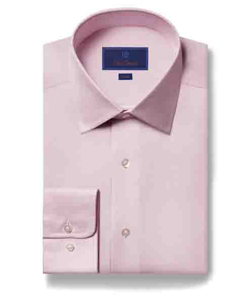 David Donahue Royal Oxford Trim Fit Dress Shirt in Pink