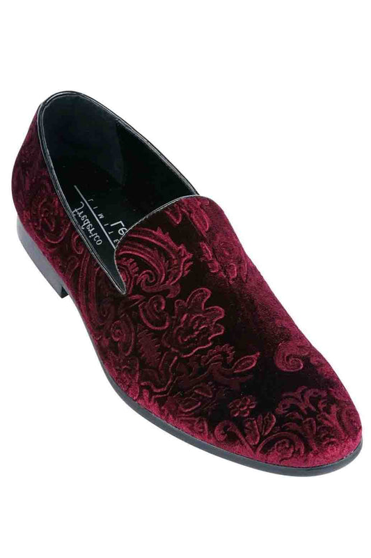 Frederico Leone Marcel Velvet Tux Shoe in Red Floral