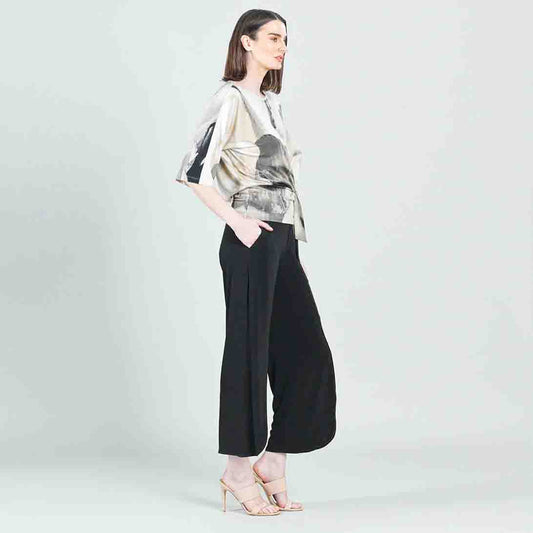 Womens Clara Sun Woo Side Tie Top in Taupe Watercolor