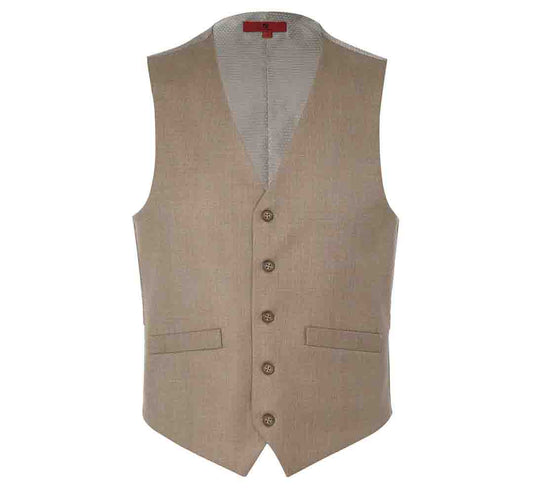 Renoir Regular Fit Suit Vest in Taupe