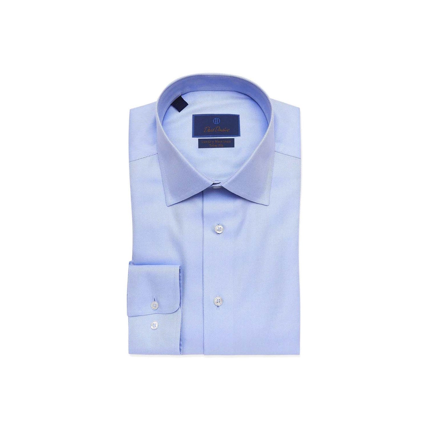 David Donahue Trim Fit Non Iron Dress Shirt in Sky Blue