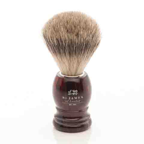 St James Super Badger Shave Brush in Tortoise