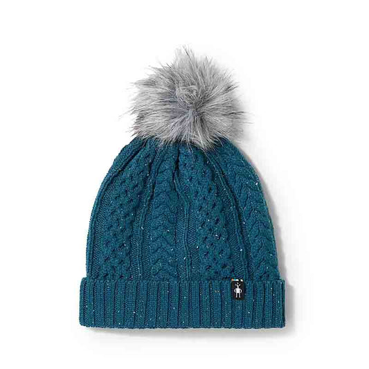 Womens Smartwool Lodge Girl Beanie in Twilight Blue Donegal