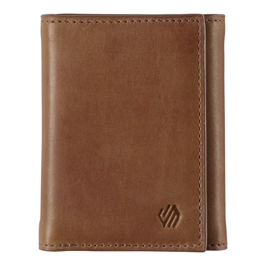 Johnston & Murphy Rhodes Trifold Wallet in Tan Full Grain Leather