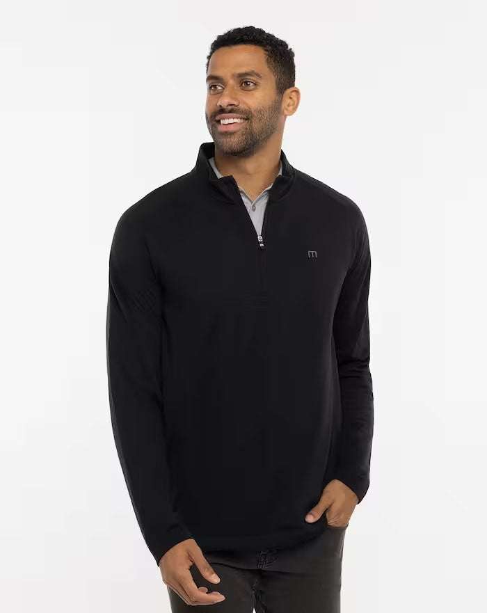 Travis Mathew Upgraded Quarter Zip in Black