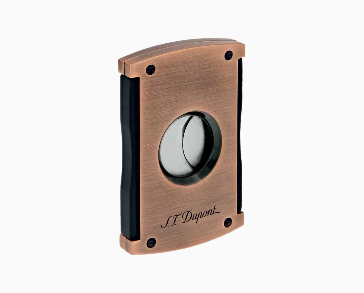 S T Dupont Single Blade Cigar Cutter in Brushed Copper